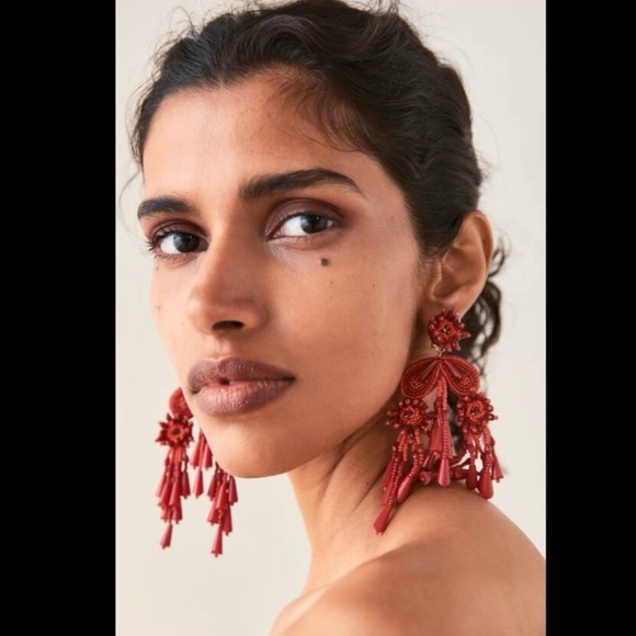 Zara Long Beaded Tassel Earrings - Picture 7 of 8